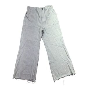 The Great Women Wide Leg Pants Striped Blue White Sz 29 Fits 28" Relax Y2K Grung
